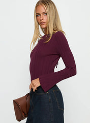 Mayok Long Sleeve Bodysuit Plum