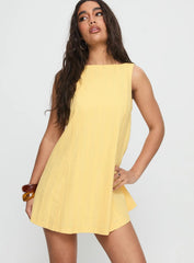 Lorenie Shift Mini Dress Yellow