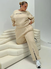 Princess Polly Crew Neck Sweatshirt Block / Cursive Text Stone Curve