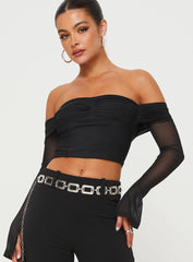 Botello Off The Shoulder Top Black
