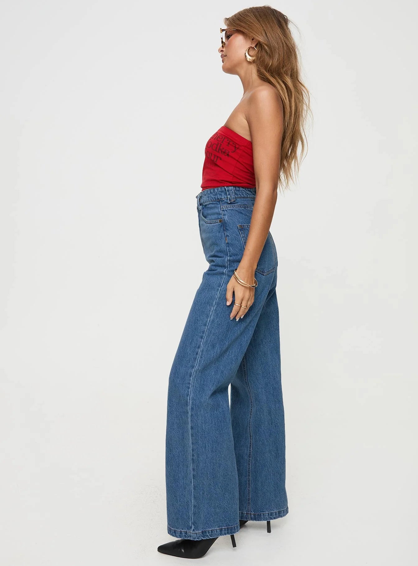 Zephee High Rise Wide Leg Jeans Light Wash Petite