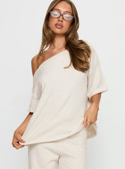 Kourta Off Shoulder Oversized Top Oat