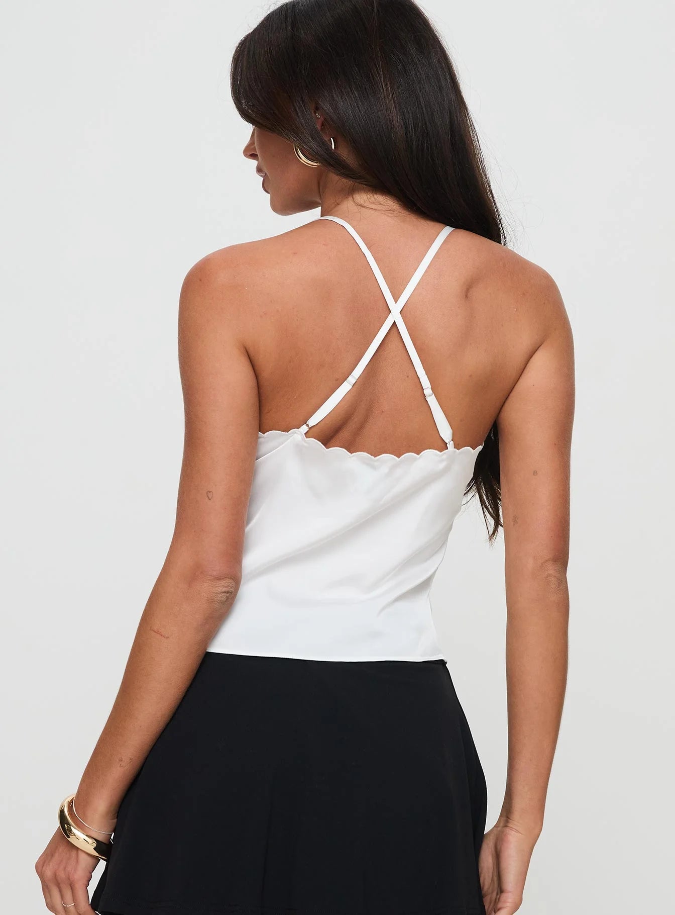 Satina Top White