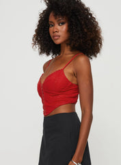Palisade Corset Top Red Glitter