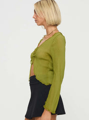 Undone Long Sleeve Top Green