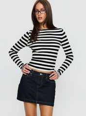 Nickei Denim Mini Skirt Raw Dark Wash