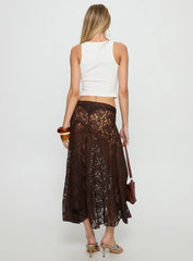 Tidal Midi Skirt Chocolate