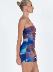 Kalena Mini Dress Blue Multi Tall