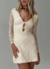 Kael Long Sleeve Mini Dress Cream