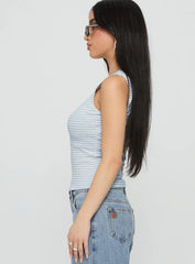 Dystran Top Blue White Stripe