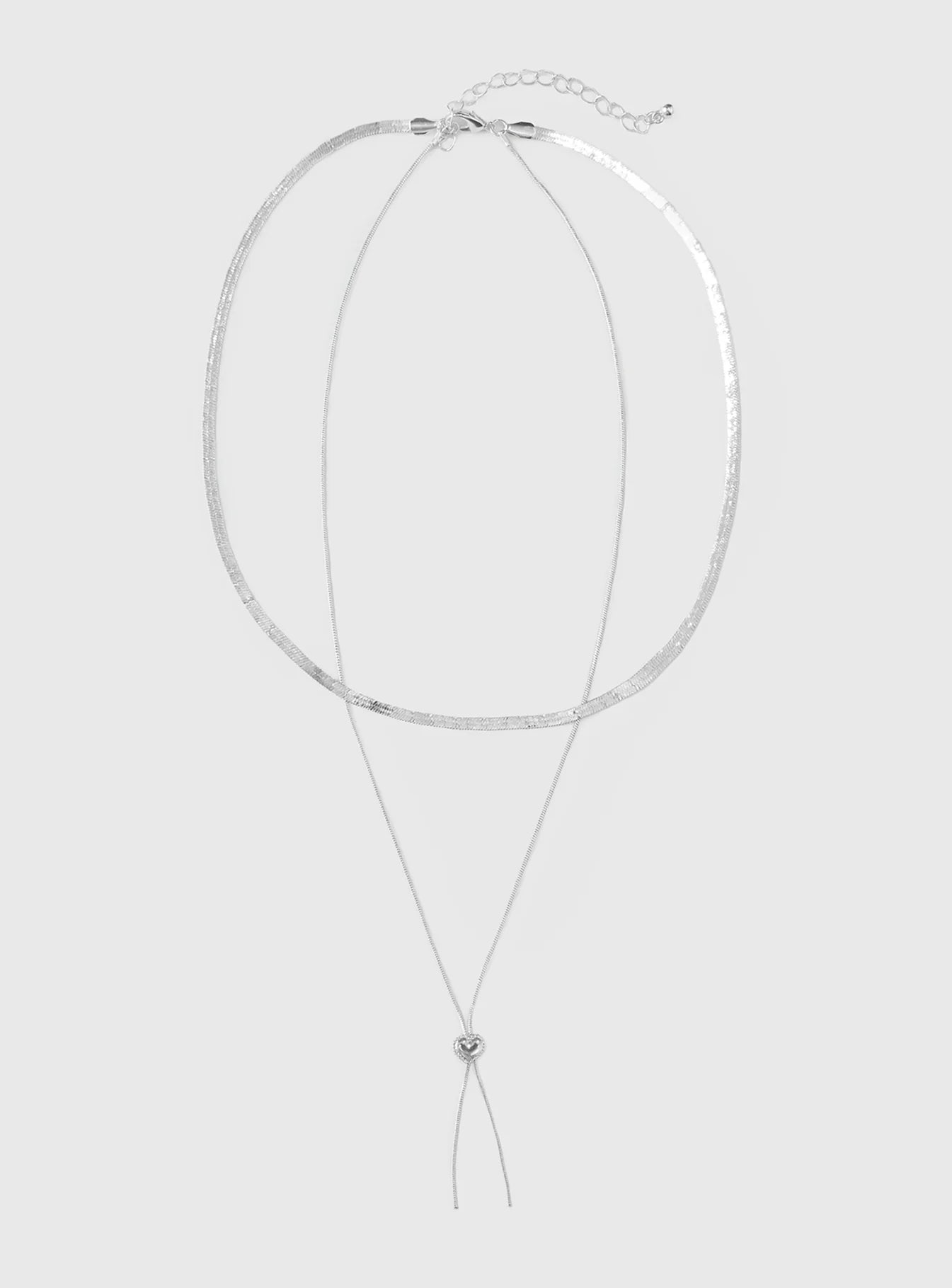 Let Me Love Layered Necklace Silver