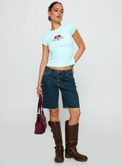 Sweet Swans Baby Tee Blue