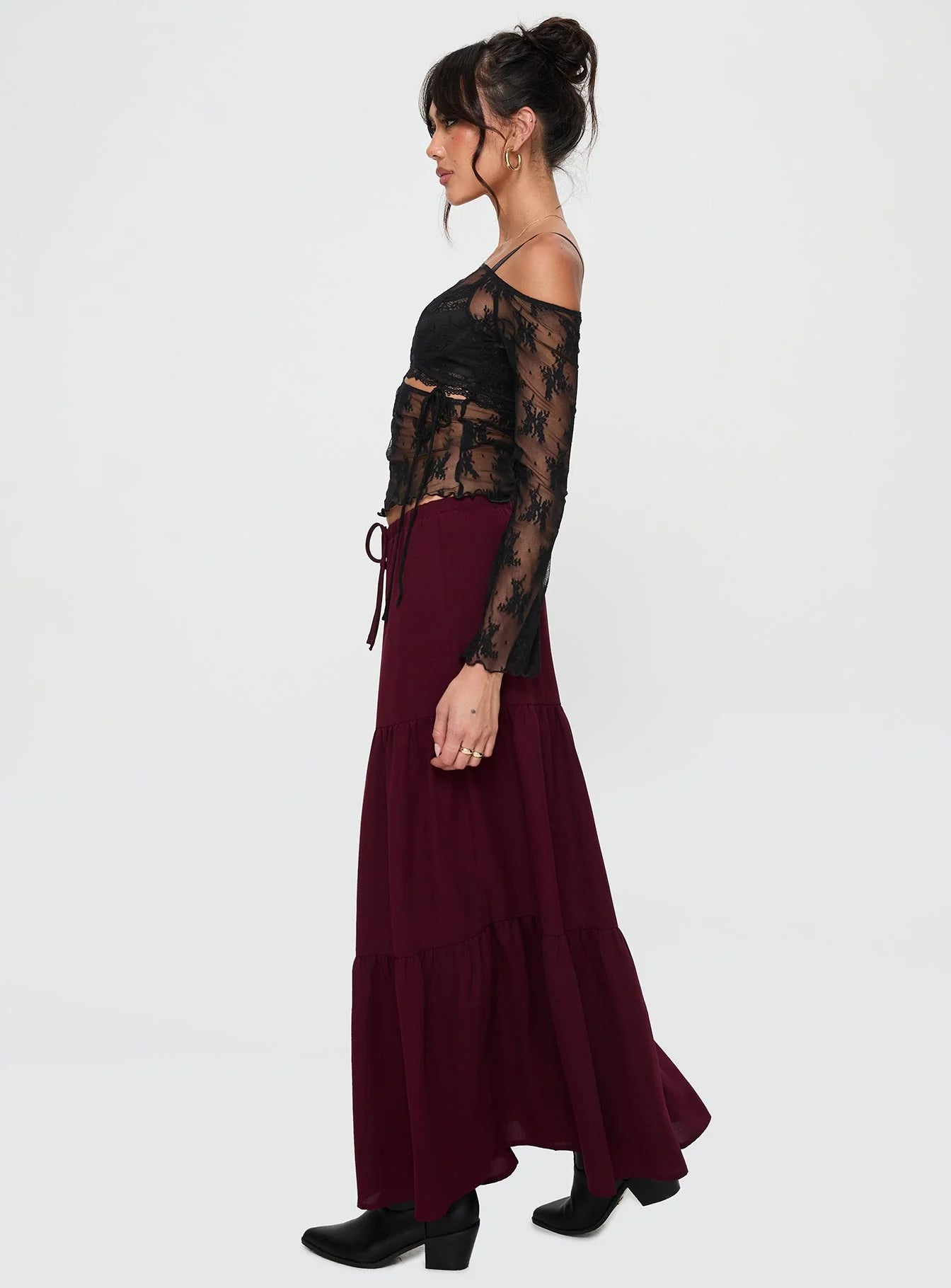 Whole Again Maxi Skirt Burgundy