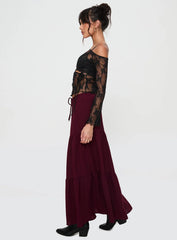 Whole Again Maxi Skirt Burgundy