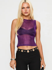 Perfect Mirage Sheer Top Plum