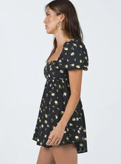 Lorna Romper Black Floral