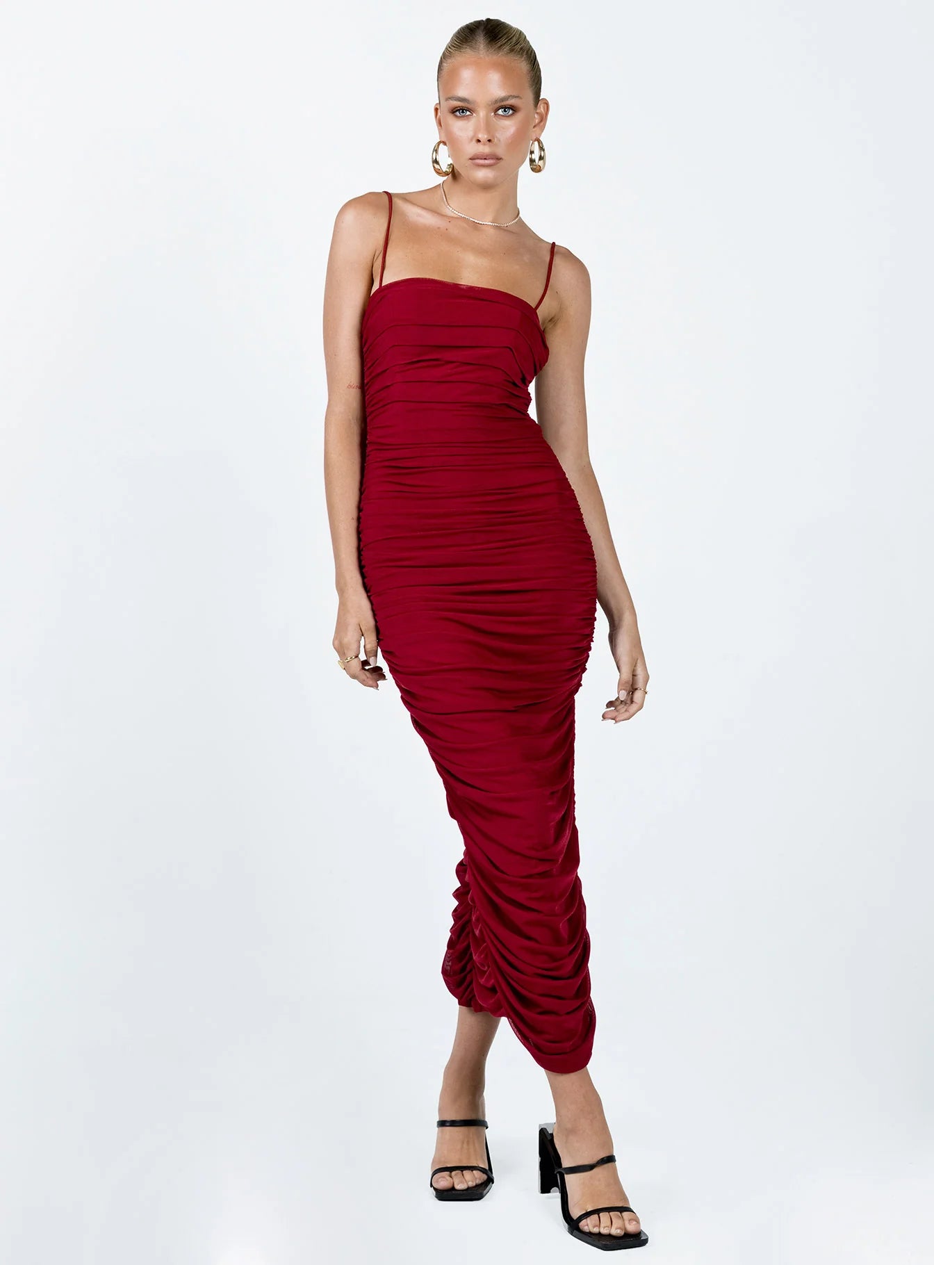 Tara Midi Dress Wine