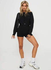 Palmera Long Sleeve Romper Black