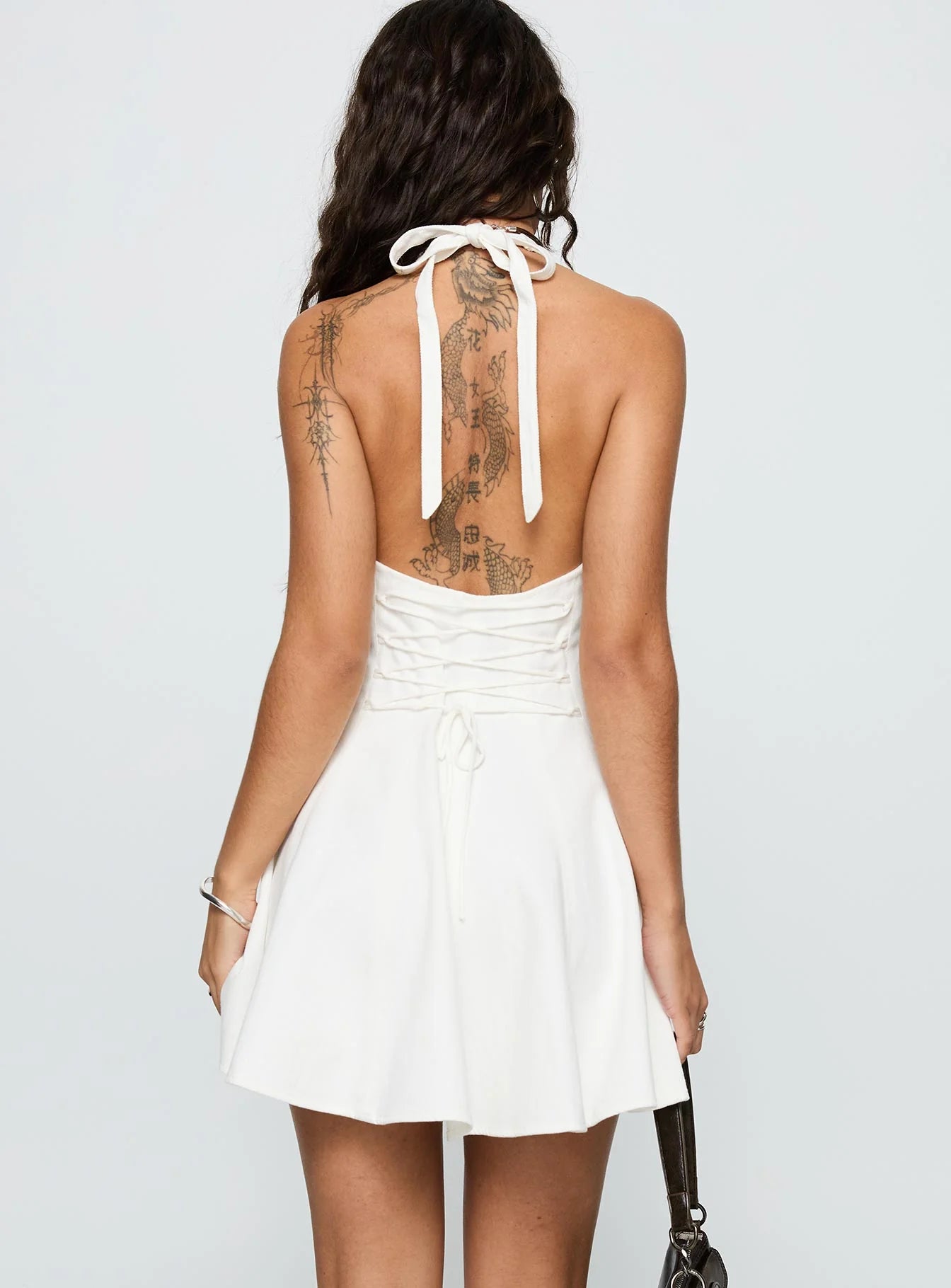 Out Of Nowhere Halter Mini Dress White