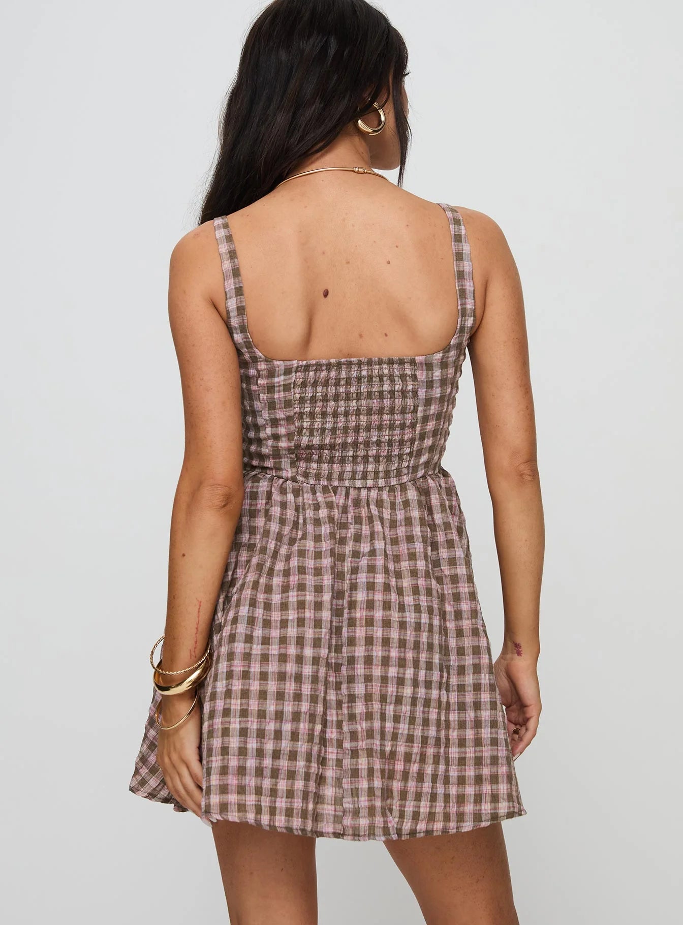 Cartmel Mini Dress Brown / Pink