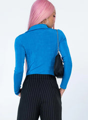 Elody Long Sleeve Bodysuit Blue