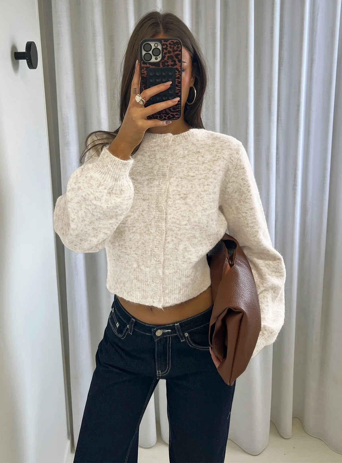 Dawsen Button Down Cardigan Cream