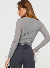 Kailee Long Sleeve Top Grey