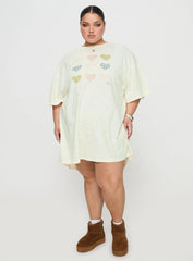Heart Strong Nightie Sleep Dress Multi Curve