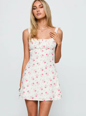 Lynsea Mini Dress Cream Floral