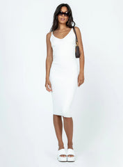 Oxford Midi Dress White