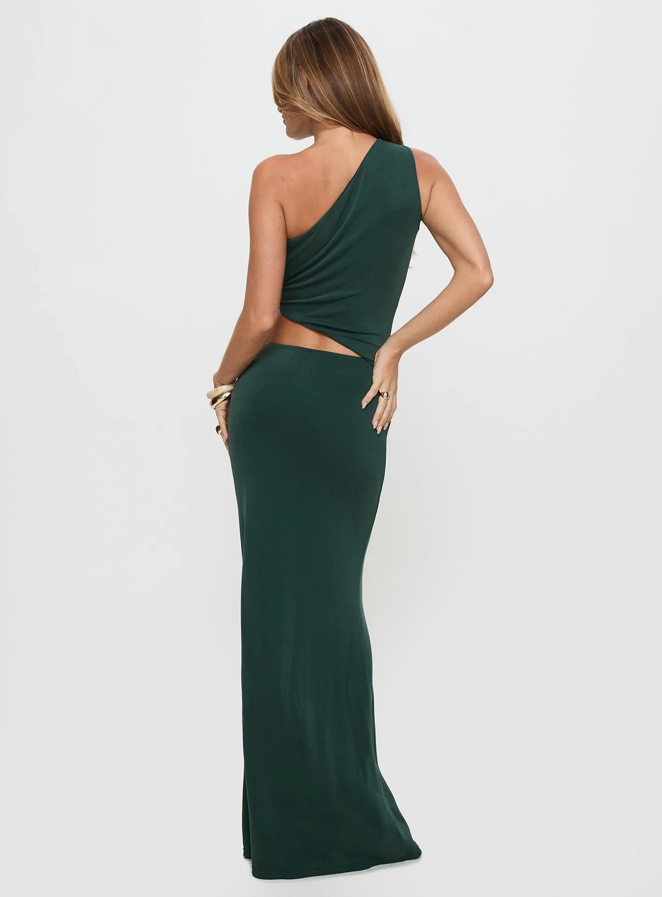 Diablo Cut Out Maxi Dress Forest Green
