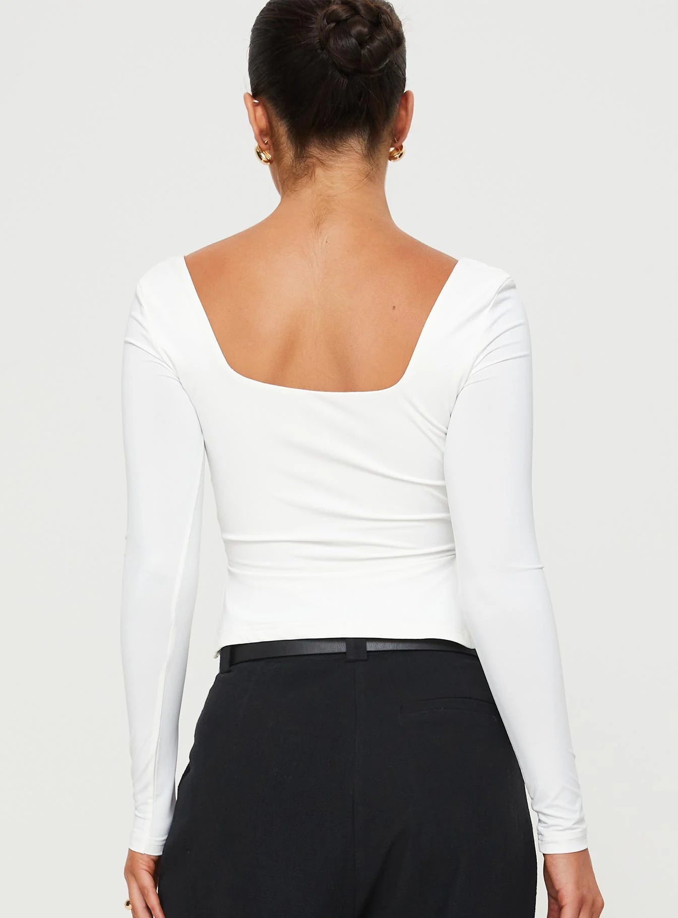 Rehna Long Sleeve Top White