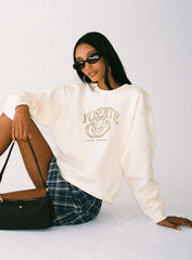 Yosemite Oversized Crewneck Sweatshirt Cream