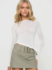 Pratt Long Sleeve Top White