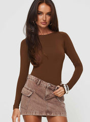 Gatewood Long Sleeve Bodysuit Brown