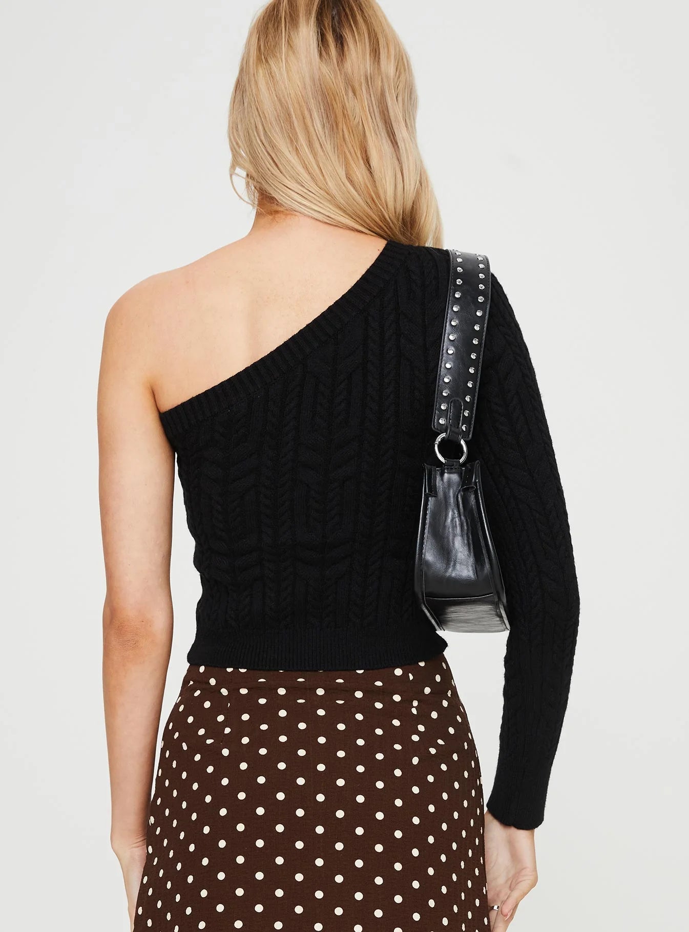 Mikella One Shoulder Top Black