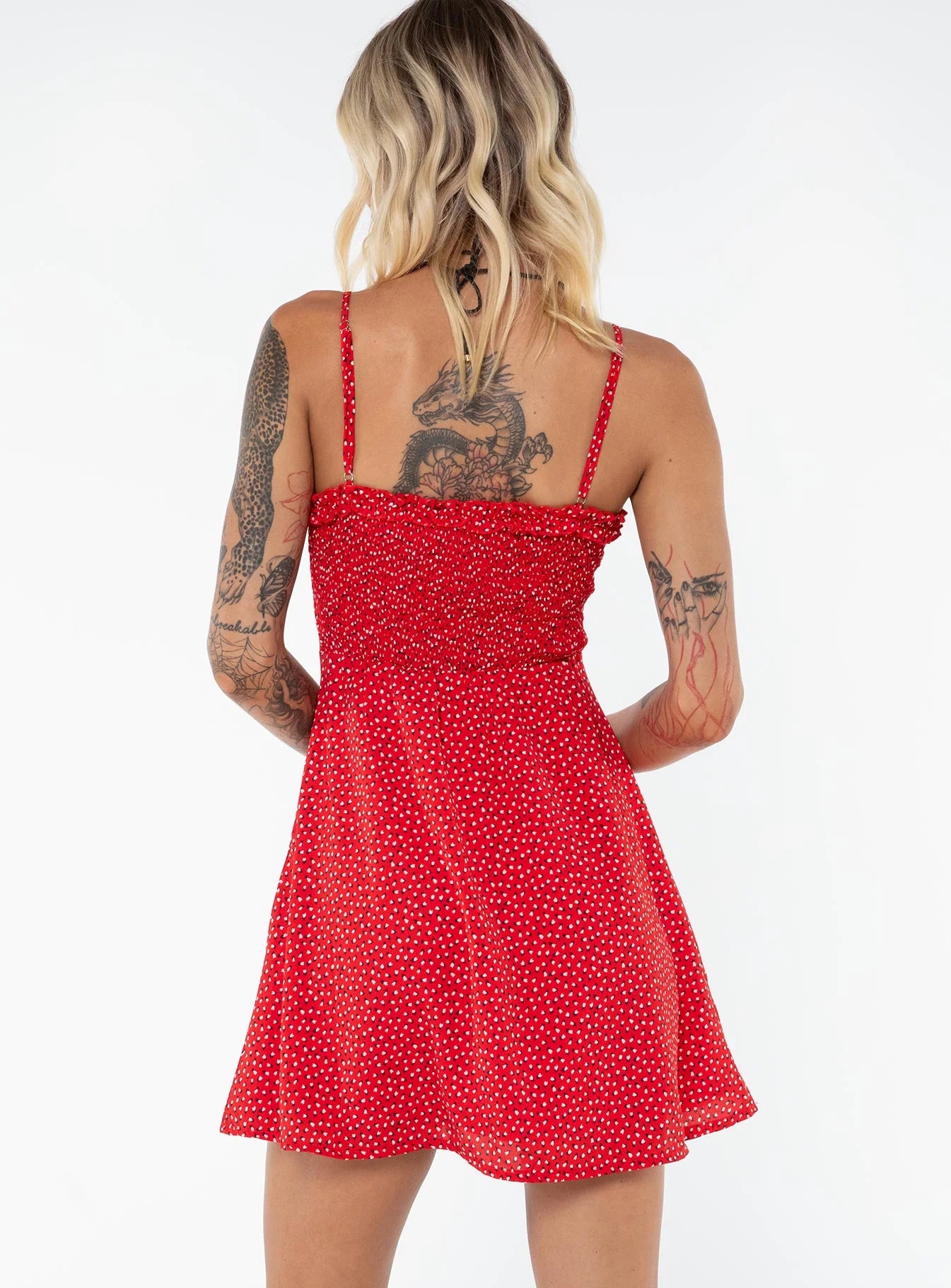 Love Birds Mini Dress Red Tall