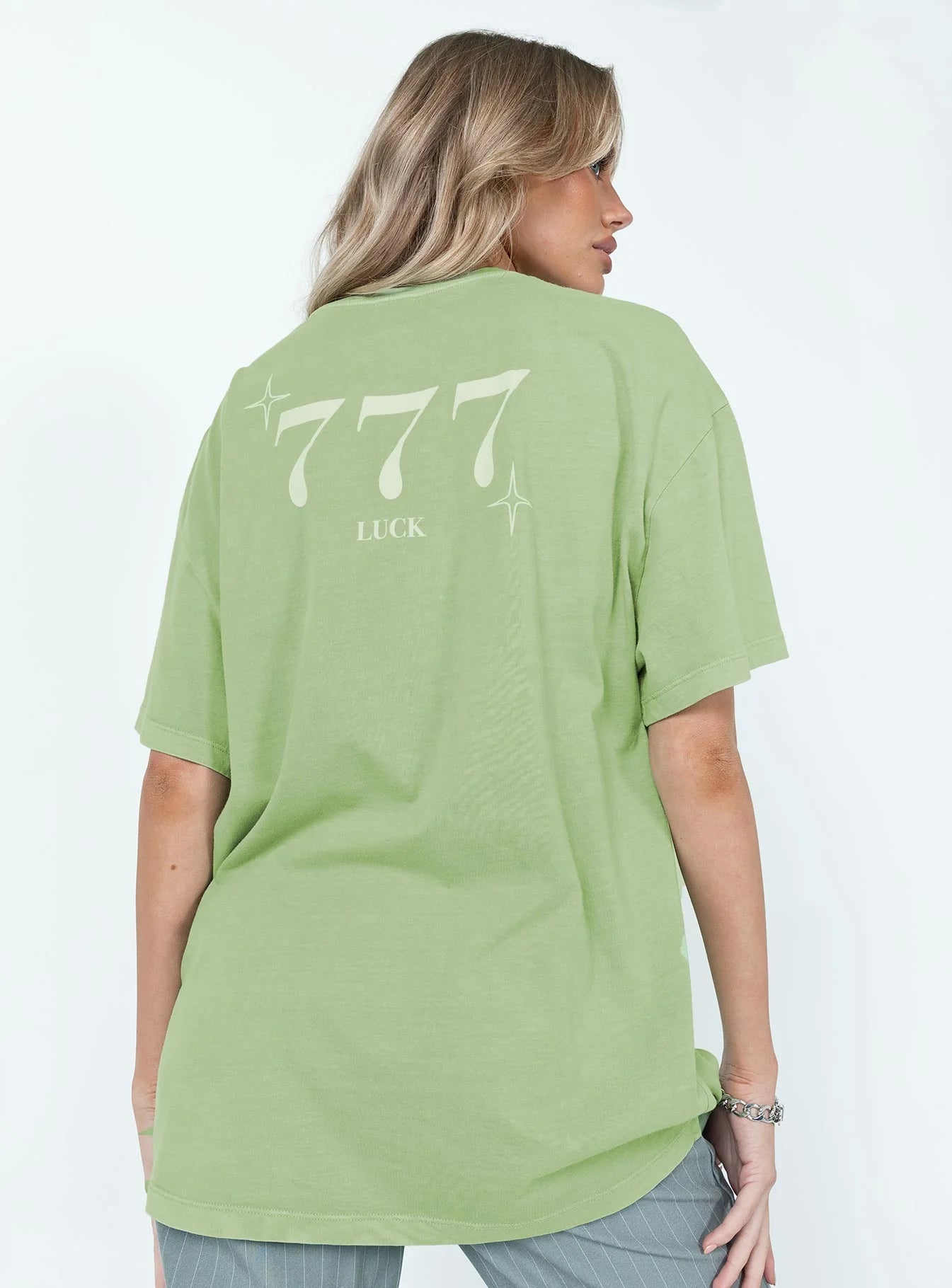Organic 777 Luck Oversize Tee Green