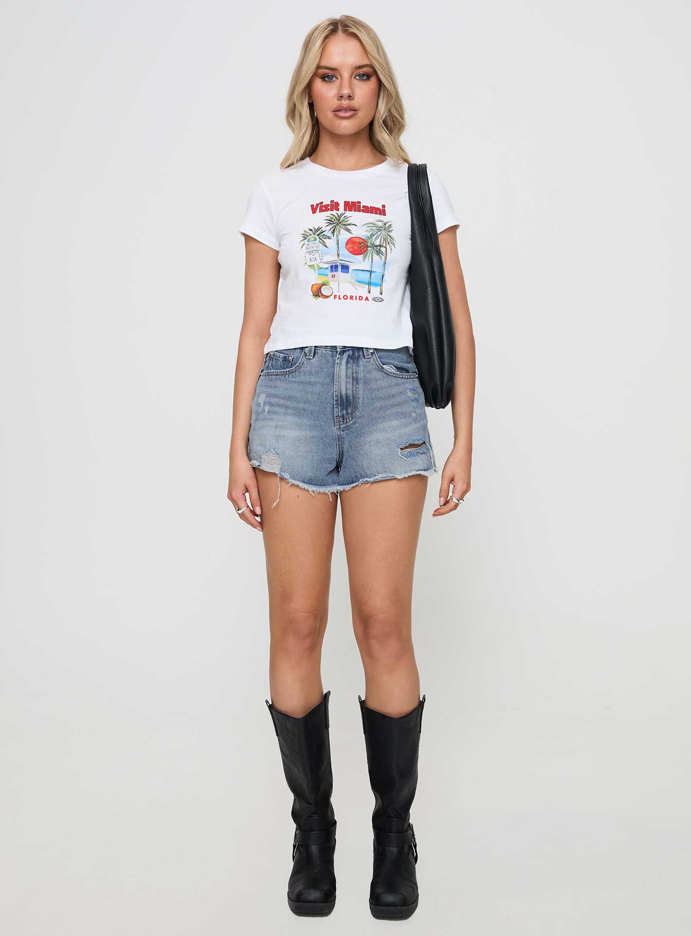 Visit Miami Graphic Tee White