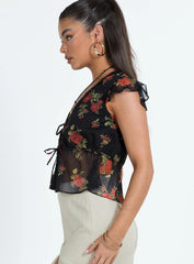 Wiley Top Black Floral