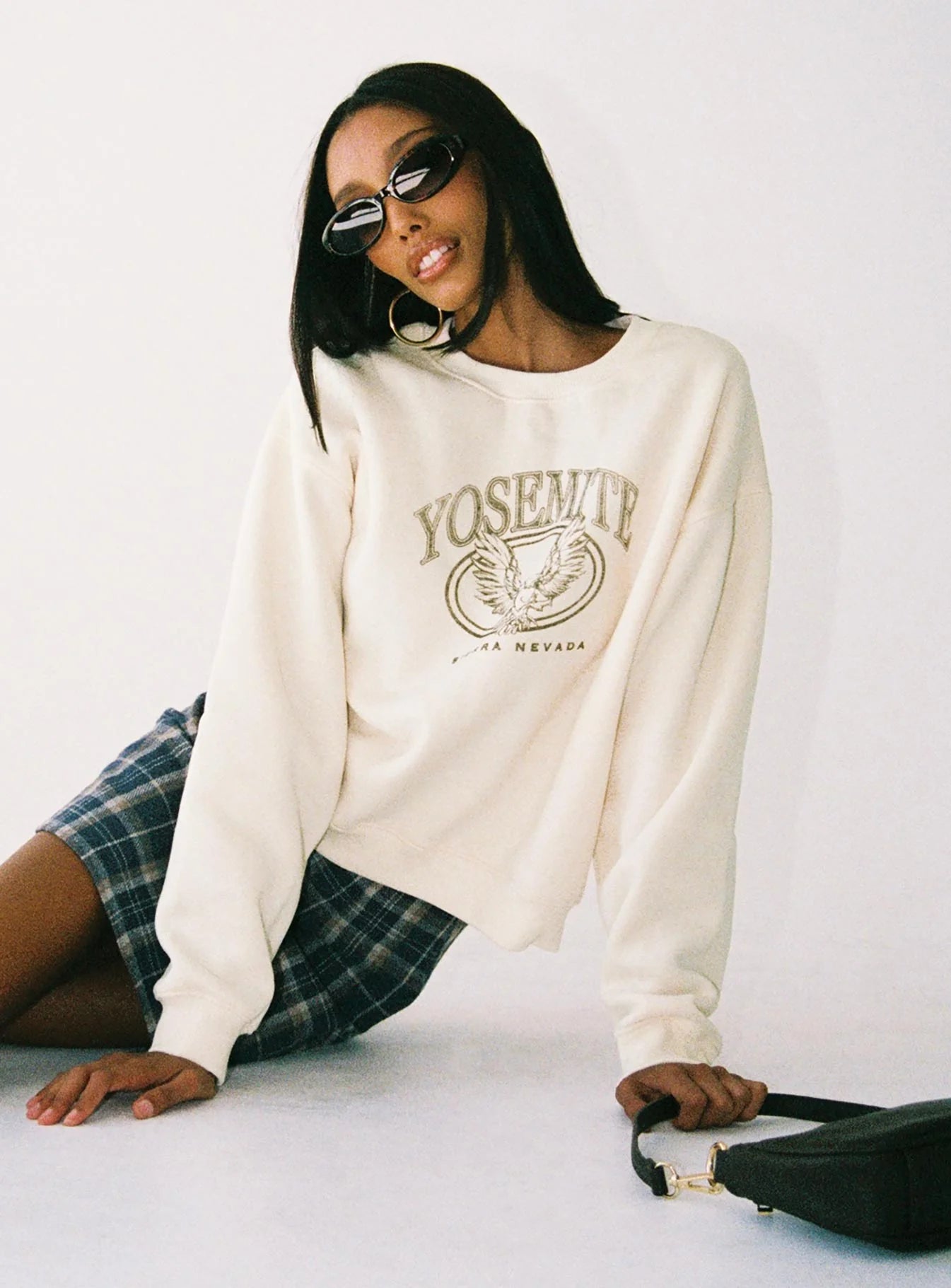Yosemite Oversized Crewneck Sweatshirt Cream