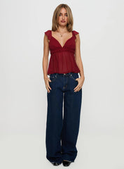 Elysea Top Burgundy