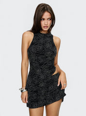 Forget Me Diamonte Mini Skirt Black
