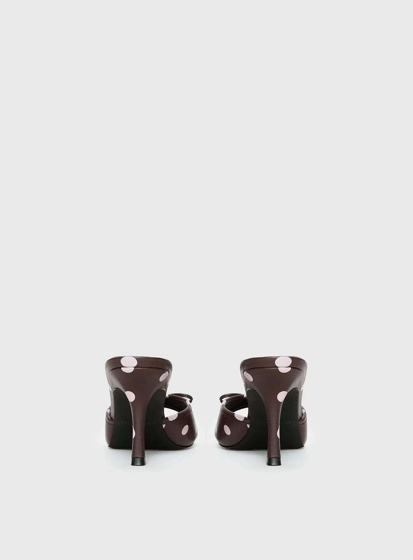 Etiquette Peep Toe Heels Brown Pink Polka