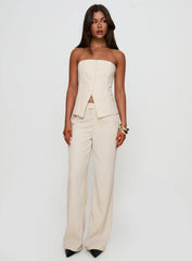Lavish Living Strapless Top Cream Petite