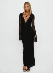 Ariadna Cut Out Long Sleeve Maxi Dress Black
