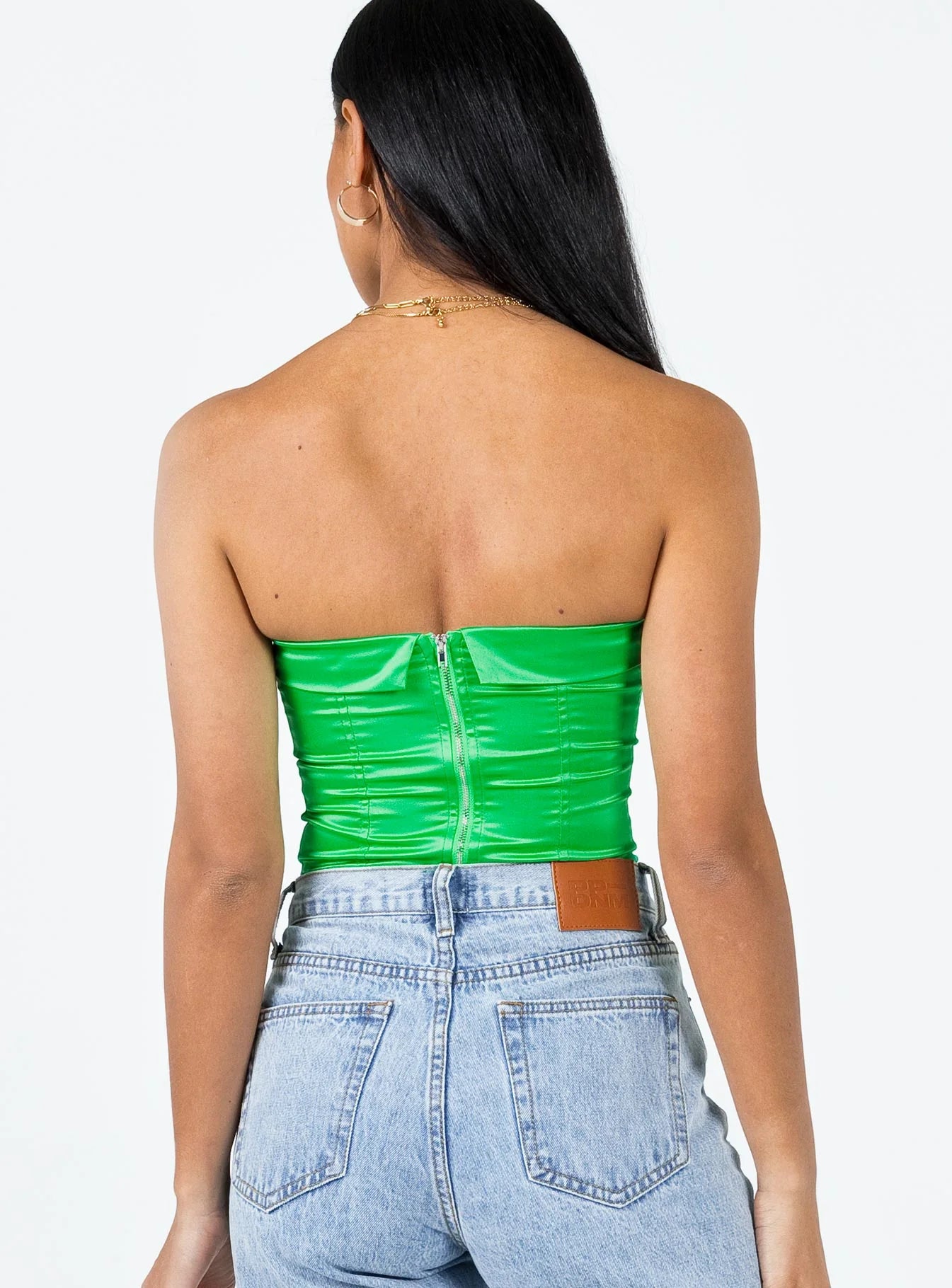 Daris Strapless Top Green