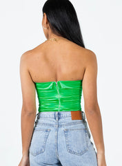 Daris Strapless Top Green
