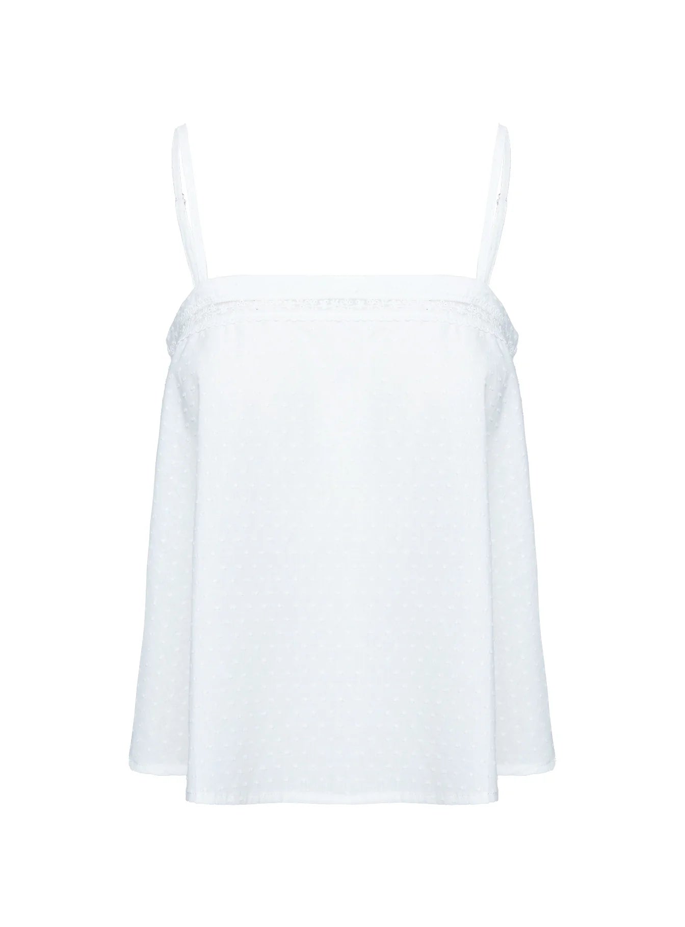 Invisible String Lace Sleep Top White