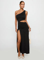 Magnetize Ruched Maxi Dress Black